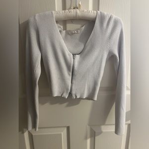 L.A hearts white zipper top